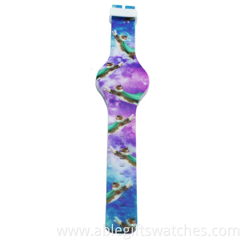 colorful led watch with silicone 